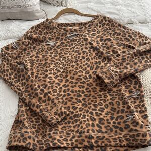 Leopard Print Distressed Sweatshirt